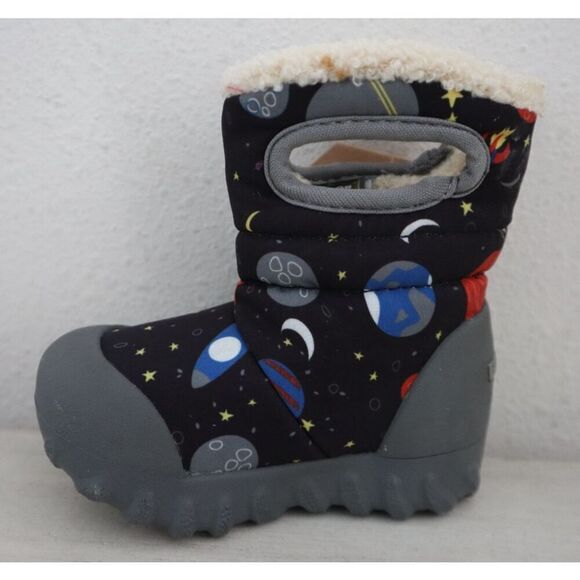 Bogs 72276I-009 Baby Boys Sz 4 Black Multi B-Moc Space Snow Boots - Picture 7 of 11